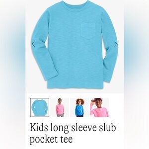 Primary Light Blue Long Sleeve Pocket Tee 8-9